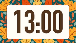 13 Minute Fun Fall Leaves Timer (Warm Harp Alarm at End, No Music)