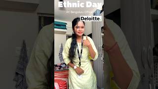 Vlog : Ethnic Day celebration at office ✨ #explore #minivlog #deloitte #bangalore #share #shorts