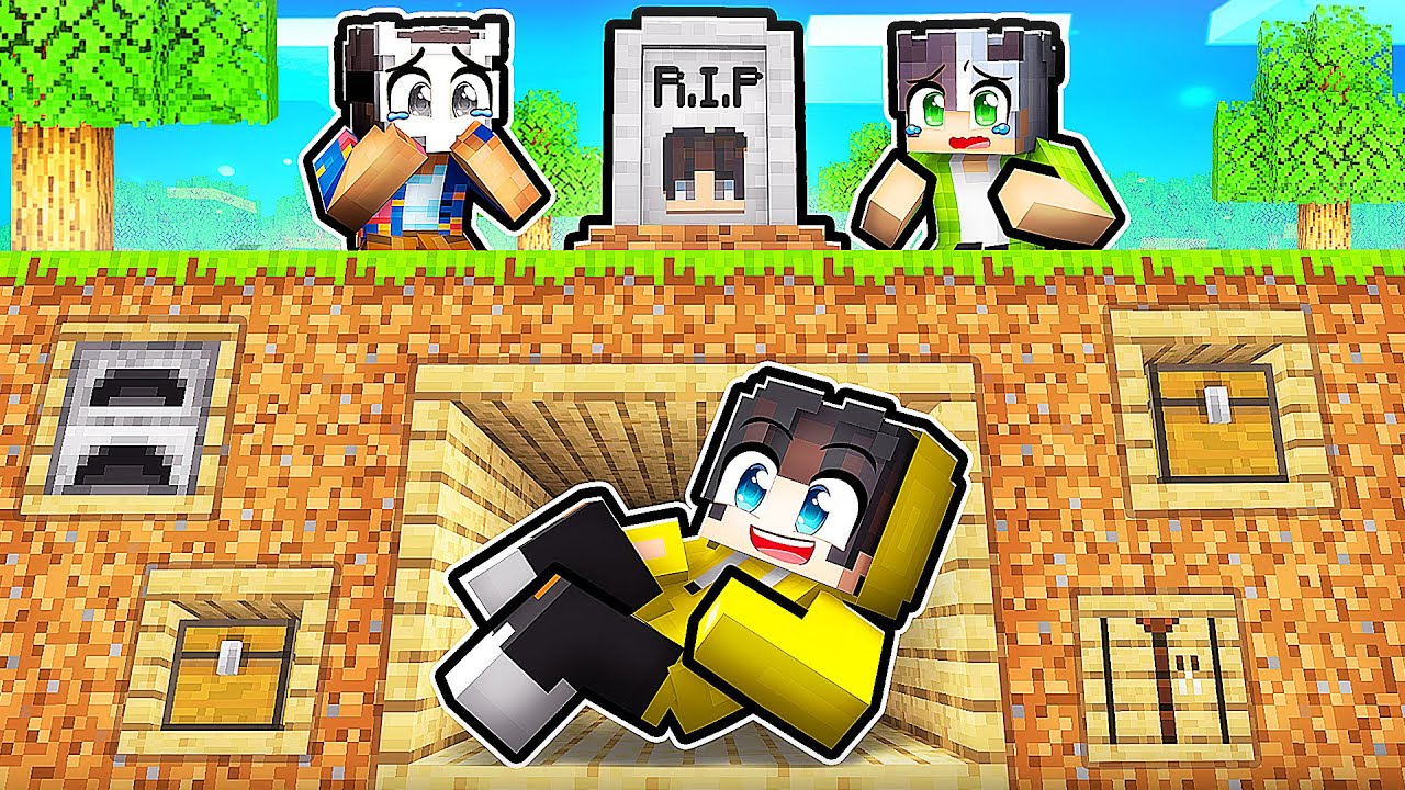 Mezarımın Altına Ev yapıp Arkadaşlarımı TROLLEDİM!🪦 - Minecraft