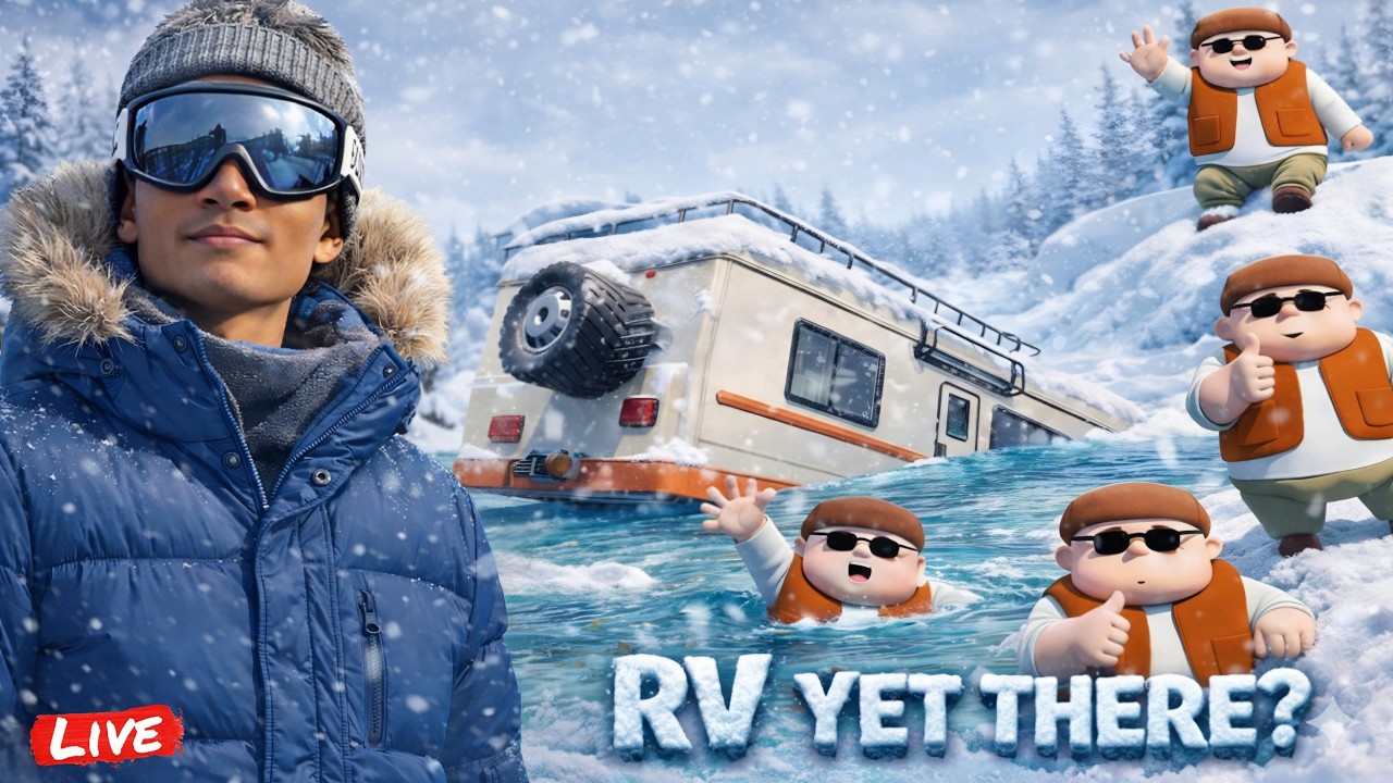 Fighting Through Extreme Snow in Our RV! ❄️FT. @ThatLazyAzzz @adityakoli2002 | RV There Yet Live​