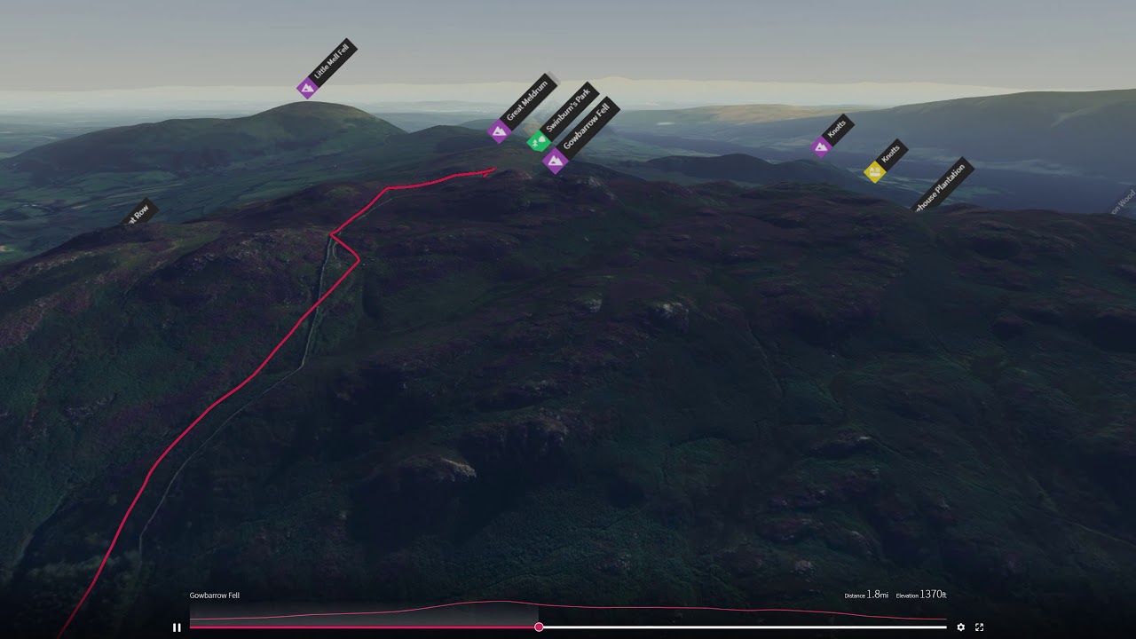 Gowbarrow Fell (Eastern Lake District) - 3D fly-through