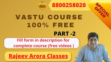 Rajeev Arora Classes - Free Vastu Class - Part - 2