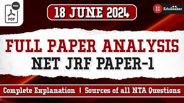 UGC NET-JRF Paper-1 Full Analysis | 18 JUNE 2024 | Tips to Solve Trickiest Questions #ugcnet2024