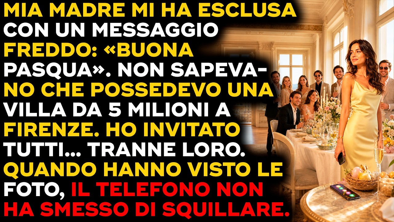 “Senza persone in più.” Era così che mia madre mi aveva esclusa dal pranzo di Pasqua, con un messaggio freddo di due righe. Io non ho detto nulla, non ho discusso, non ho pianto. Ho solo fatto una...