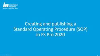Creating and publishing your SOP in FS Pro
