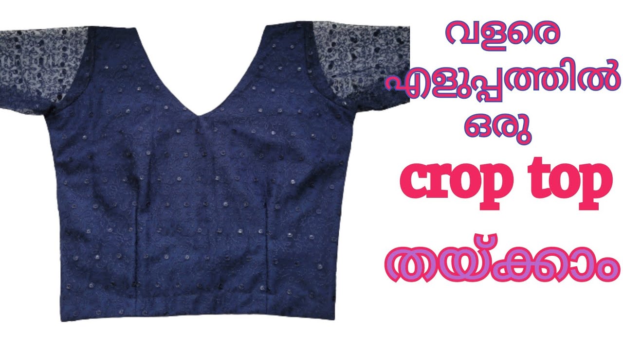 Easy Crop Top Cutting And Stitching for Beginners/Onam Special Crop Top