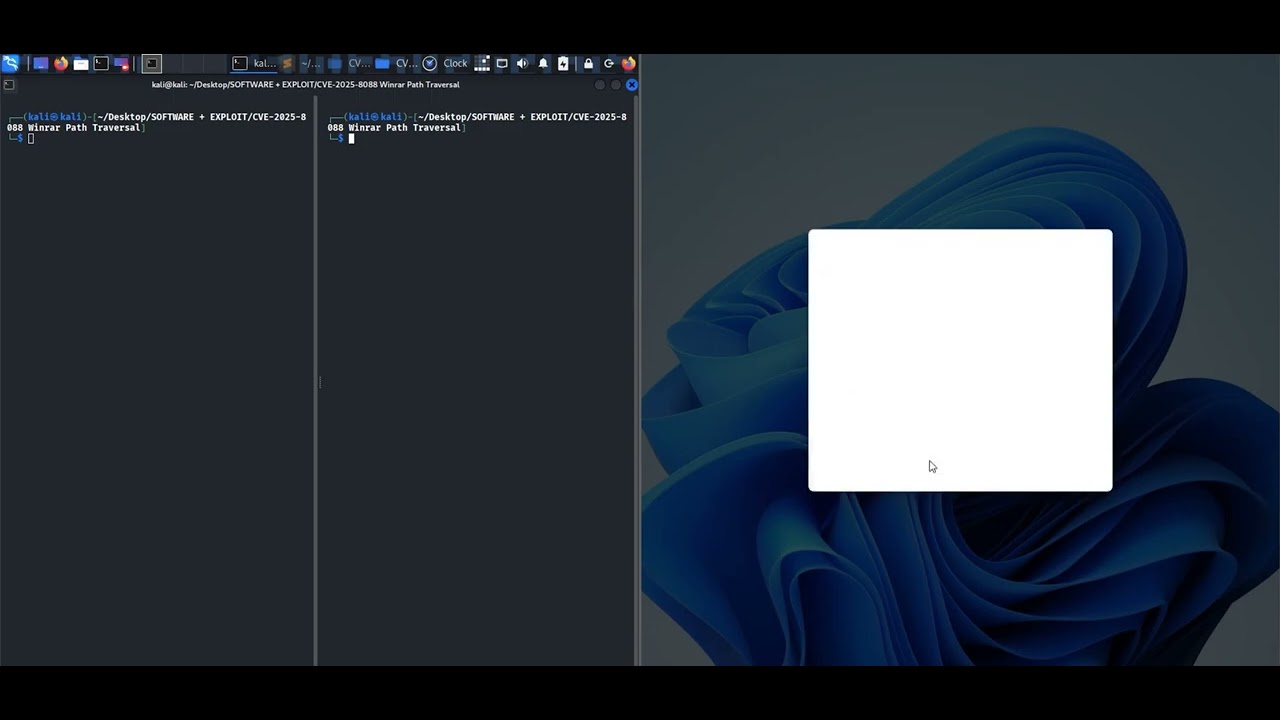 Sfruttamento Exploit CVE-CVE-2025-8088 su WIN RAR