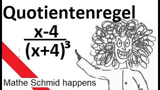 Eine Anwendung der Quotientenregel mit Kettenregel (x-4)/(x+4)³  | Mathematik vom Mathe Schmid