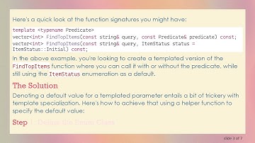 How to Use a Default Parameter in a Templated Function in C+ +