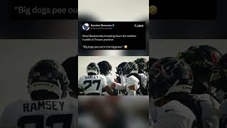 Reed Blankenship breaking down the safeties huddle: “Big dogs pee out in the big grass.” 🤣