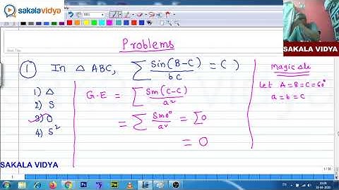 PROPERTIES OF TRIANGLES||PART02||JEE MAINS |EAMCET|ECET||2022 |PGT&TGT||#SAKALAVIDYA