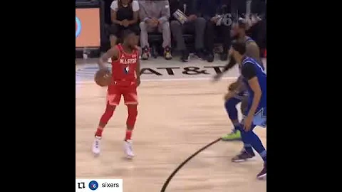 🏀Joel Embiid wit the windmill dunk at the NBA ALL-STAR GAME!!🏀#PhilaUnite #phillystrong #Philly