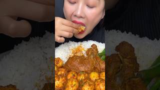 ASMR EATING SPICY CHICKEN LEG PIECE CURRY🔥EGG ROAST,RICE&amp;GREEN CHILLI*EATING VIDEOS * #spiceasmr