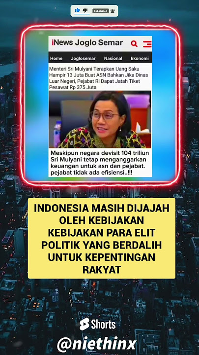 kalo liat orang ini d4r4h rakyat mendidih berkeringat😃😃 #srimulyani #beritaterkini #trendingshorts