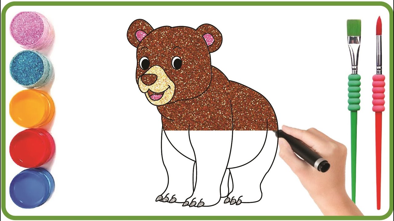 How to Draw & Color a Bear The EASIEST Way for Kids! - YouTube