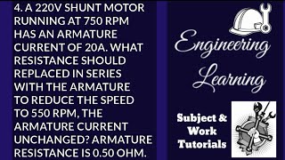 DC MOTOR EXAMPLE PROBLEM #4 | ENGINEERING LEARNING PH
