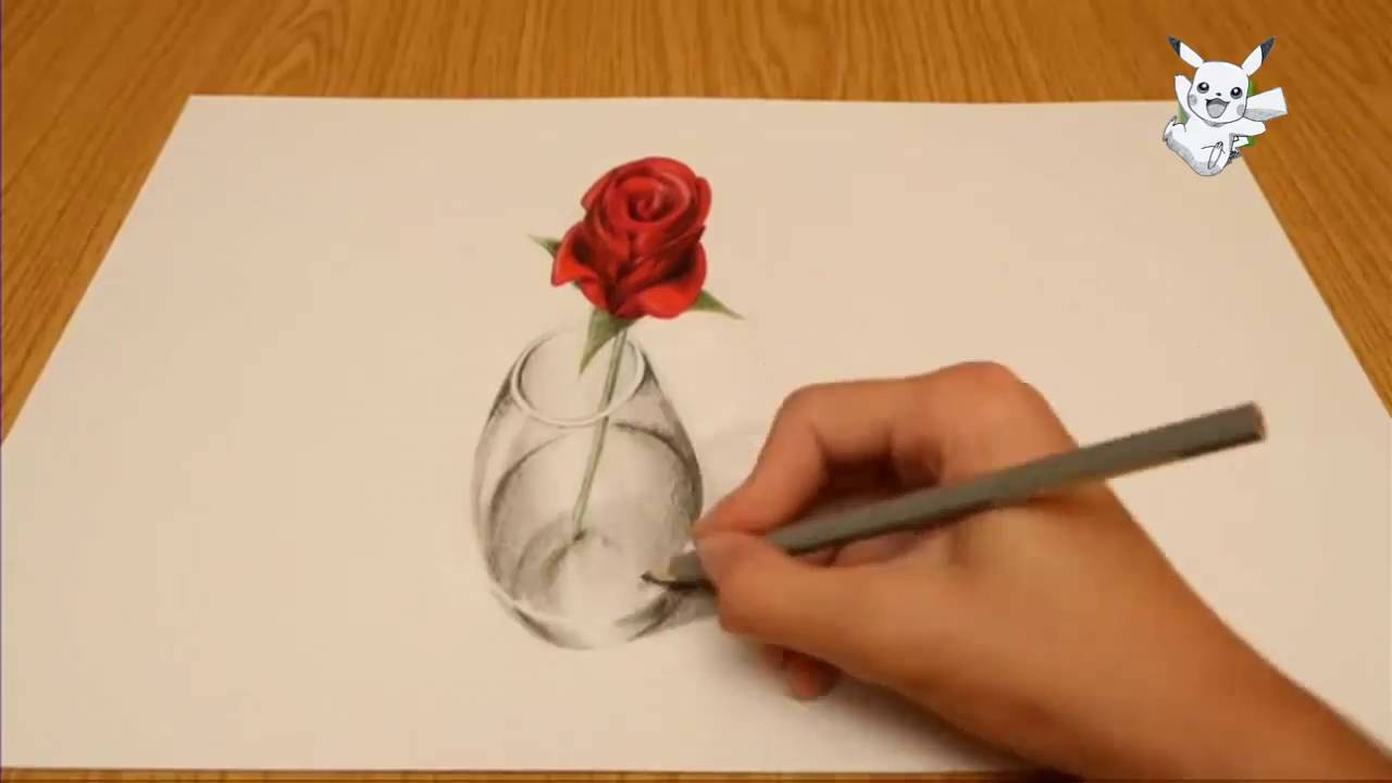 3D flower drawing