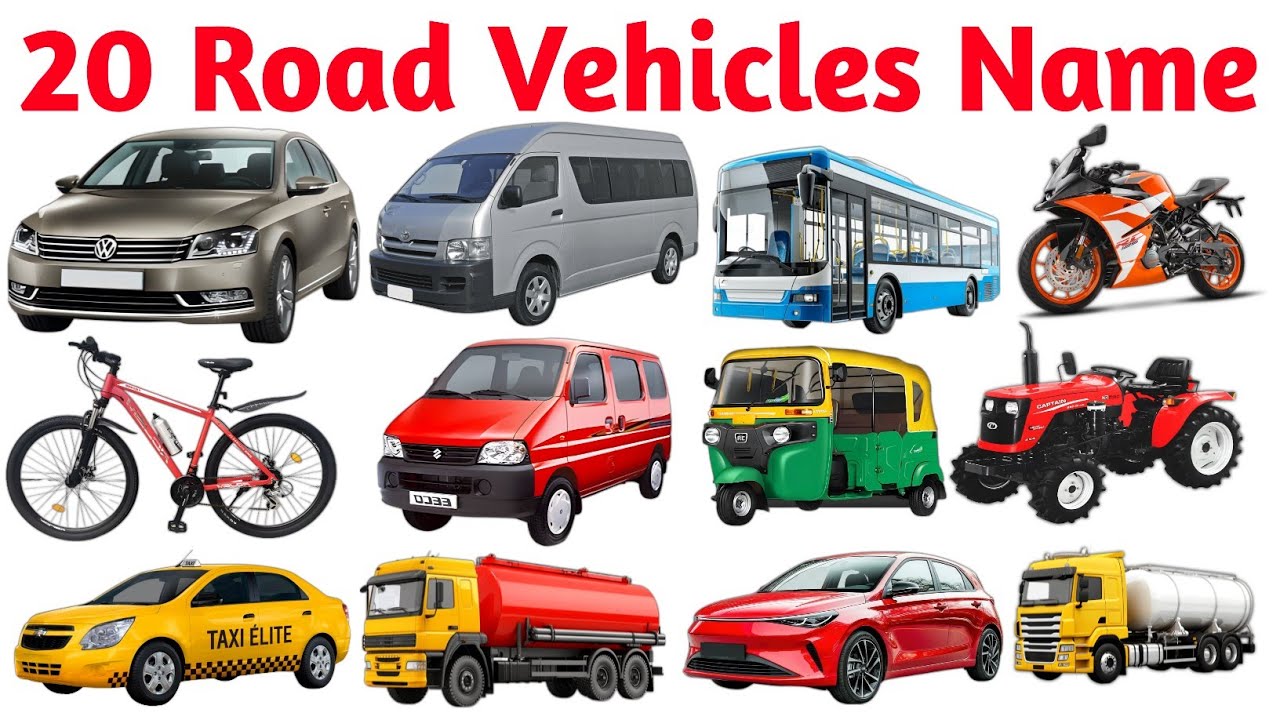 बच्चों के लिए 20 वाहननो के नाम । Vehicles Name for Kids।Learn Vehicles name 