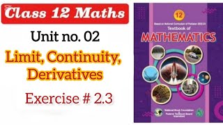 class 12 maths chapter 2 exercise 2.3 | ex 2.3 class 12 | 2.3 maths class 12 | NBF | waqaracademy2