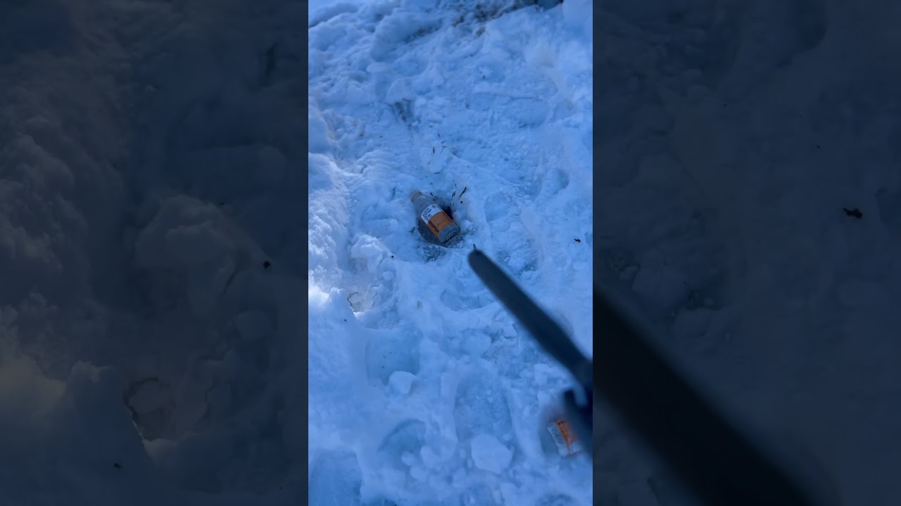 Shooting bottle with my .22 pellet gun 