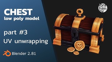 Low poly Treasure Chest game model #3 | UV unwrapping