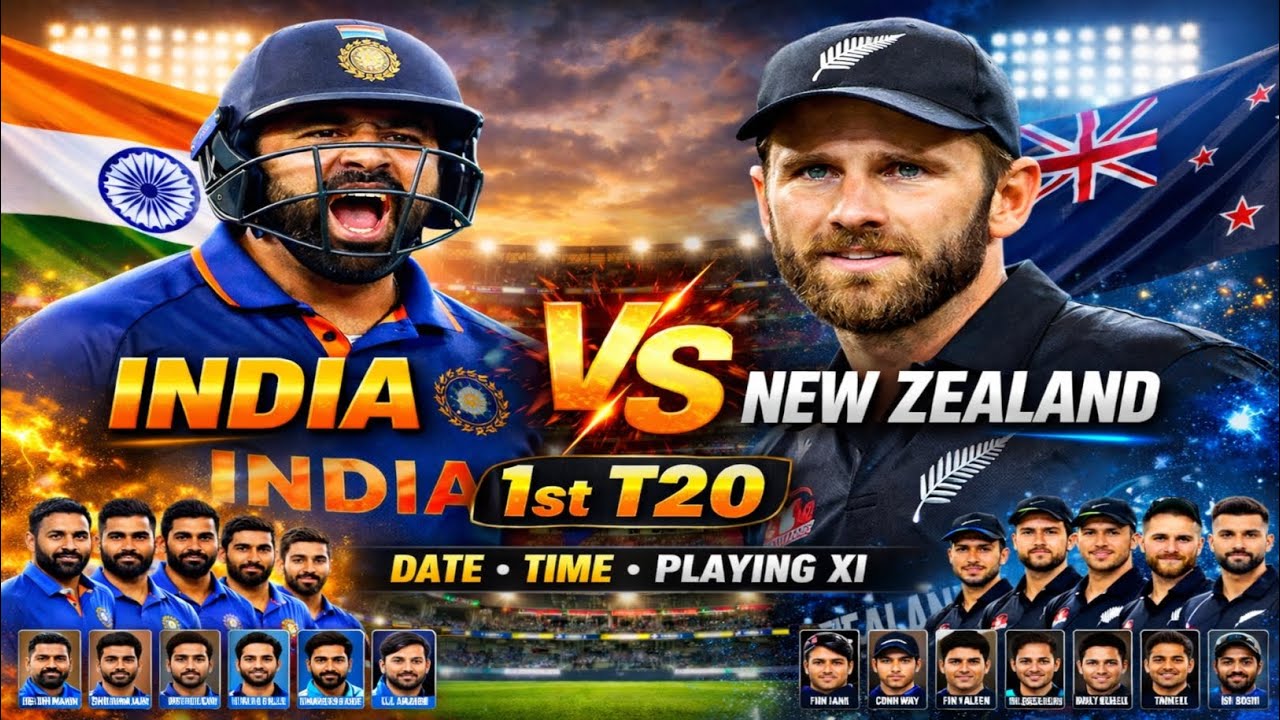 IND vs NZ 1st T20 🔥 Date, Time & Playing XI | Full Match Details | India vs New Zealand