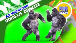 Green Screen Gorilla Dances Realistic Fur 3D Animations - PixelBoom