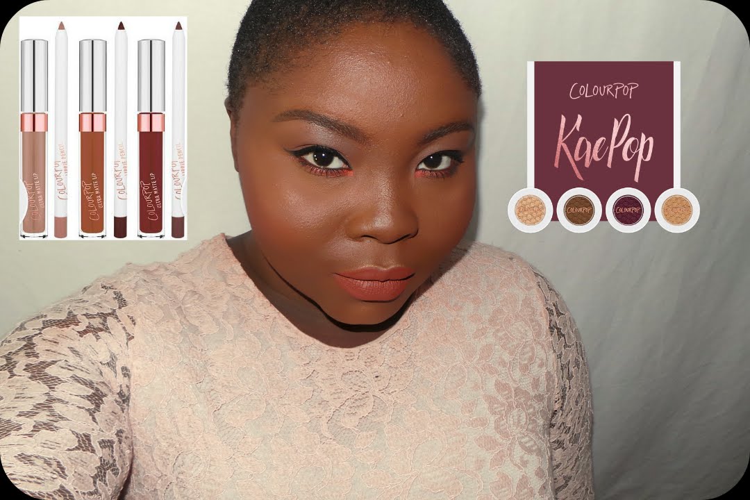Colourpop+KaePop Detailed Swatch on Darkskin