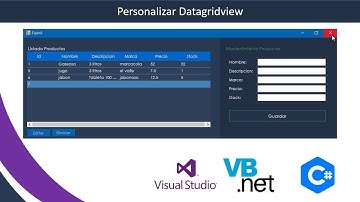 Personalizar DataGridView - VS, C#, VB (Cambiar color y tamaño de cabecera, columna, filas, celdas)
