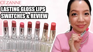 MOISTURISING AND SHINY! Cezanne Lasting Gloss Lips Swatches And Review.