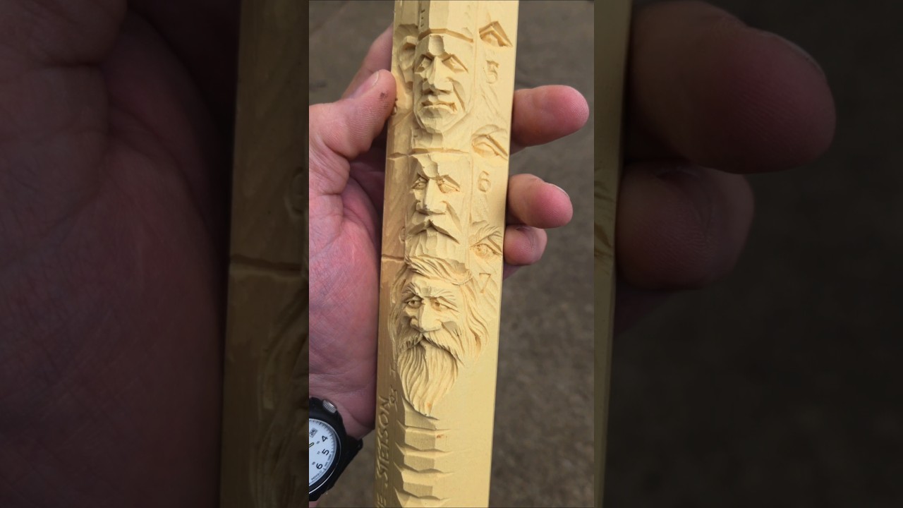 Step by Step, Woodcarving Study Stick, Vintage 'Dave Stetson' Study Stick from 1993 #woodcarving