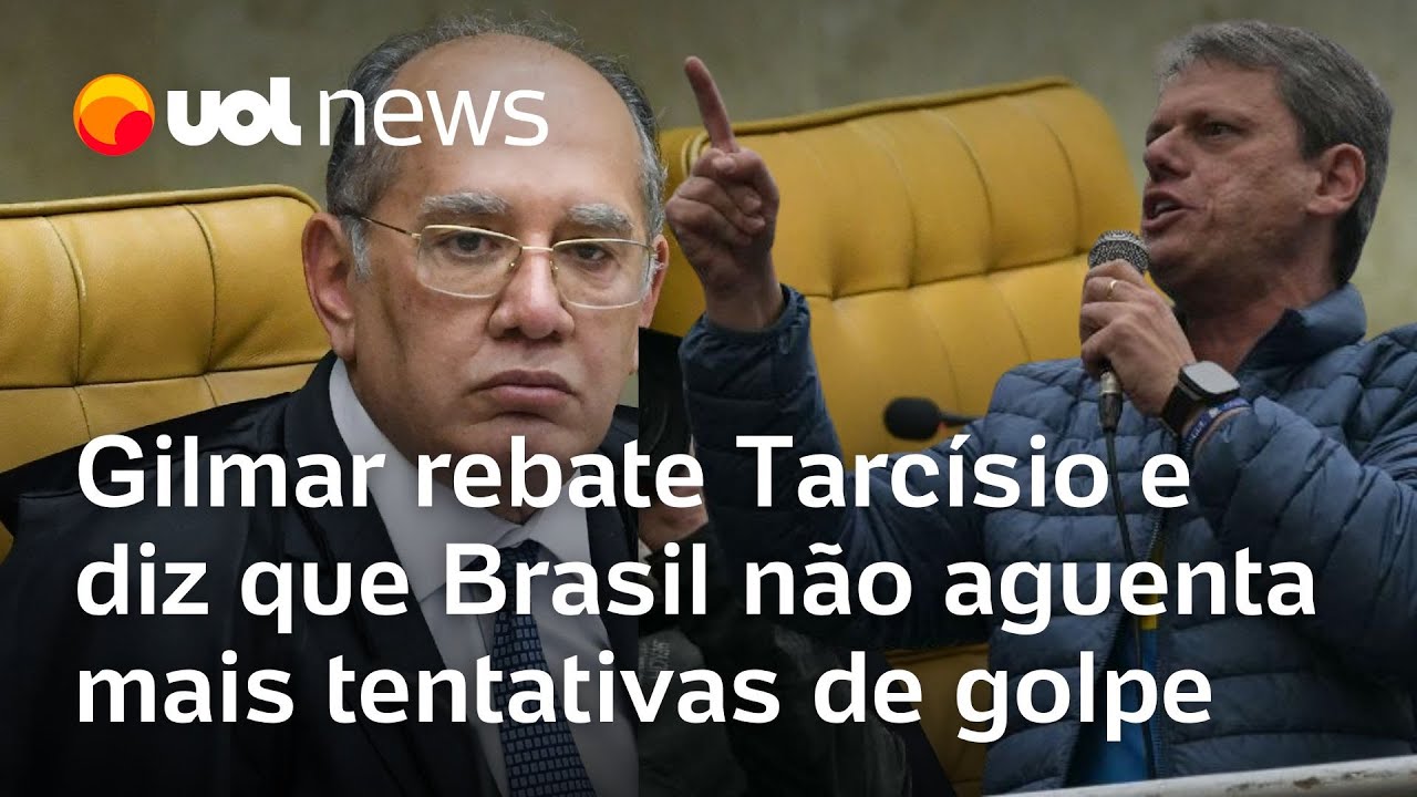 Gilmar Mendes rebate fala de Tarcísio e diz que Brasil 'não aguenta mais tentativas de golpe'