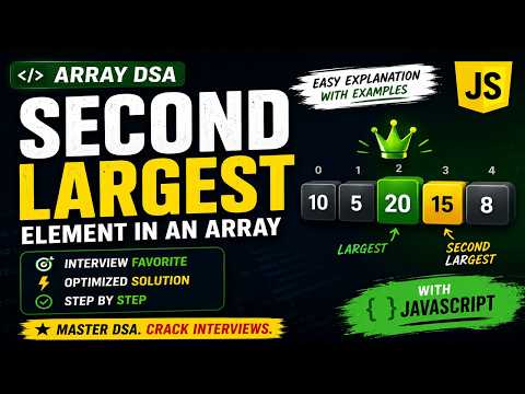 Second Largest Number in an Array 🔥| JavaScript DSA
