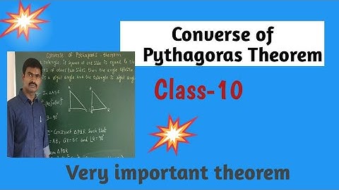 Converse of Pythagoras Theorem# 10th Class