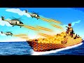 Epic Helicopter Attack to Burn Down an Entire Navy Battleship in Forts!