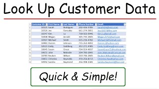 VLookUp - How To Extract Data From an Excel Spreadsheet Given Customer ID Number