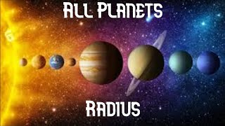 Radius of all the planets in miles