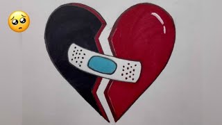 How To Draw A Broken Heart - Very Easy Drawing - Tr Technical Tricks