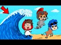 RETO DE ANIMALES TRAMPOSOS VS TSUNAMI 😱🌊 LOS COMPAS ULTIMATE CHICKEN HORSE