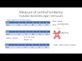 Measure of central tendency (mean, median and mode)
