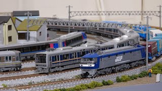 15年くらい前のJR神戸線の車両を複々線Nゲージレイアウトで楽しむ N scale model railroad layout