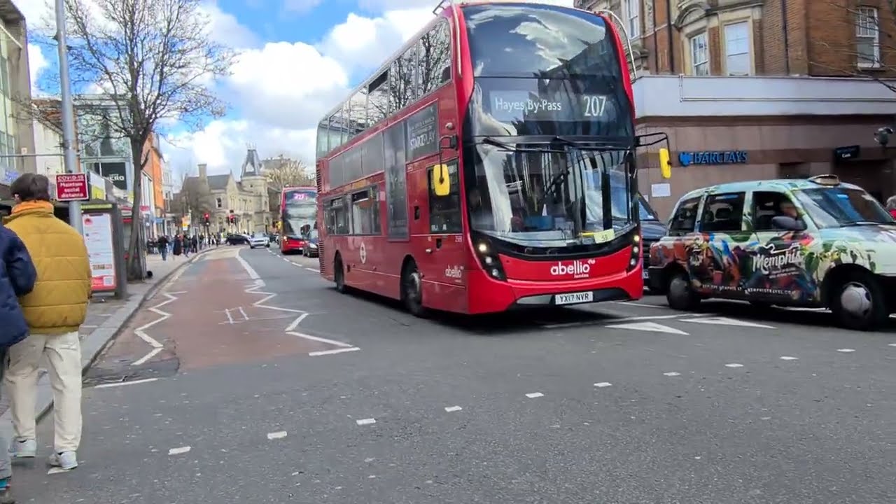 London Buses at Broadway in Ealing (2022)