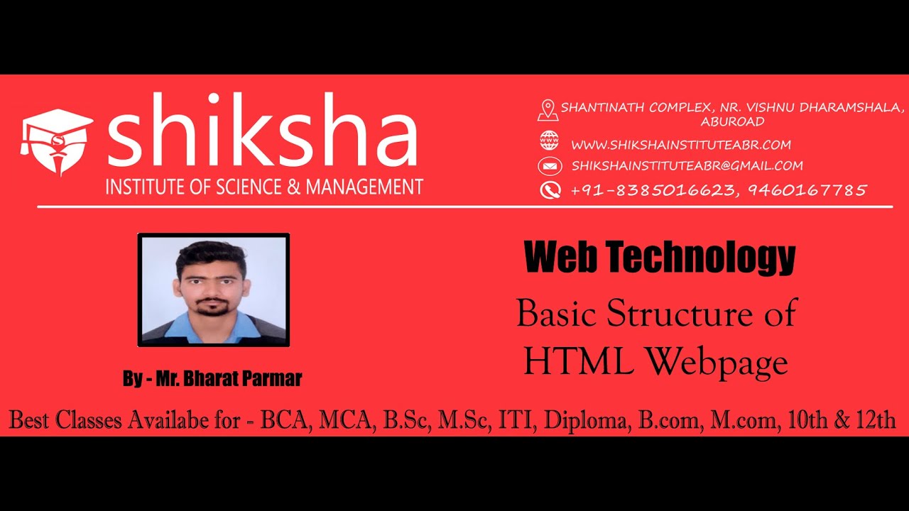 Basic Structure of HTML Webpage - YouTube