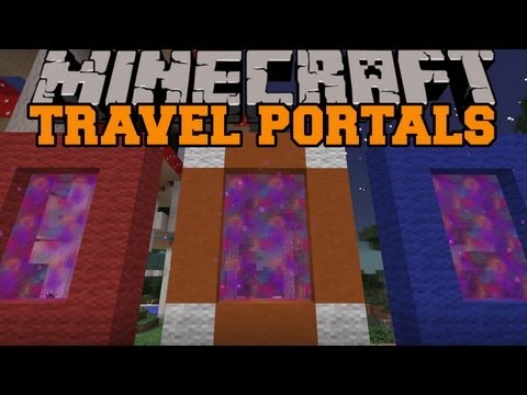 Minecraft: TRAVEL PORTALS (BETTER THAN TELEPORTING!) Colorful Portals Mod