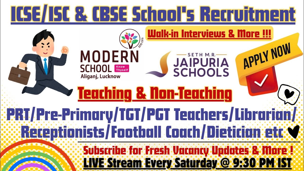 Lucknow School Jobs‼️ Apply Today 