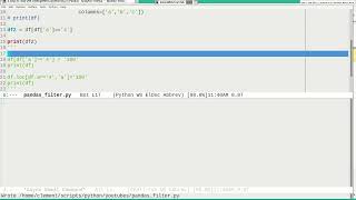Python in Emacs 0038 -- Filtering and Broadcasting in Pandas