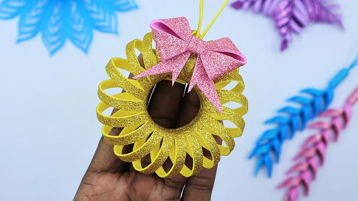 Mini Wreath Making with Eva Glitter Foam ❄️ Christmas Tree Decor Ornaments 🎄 DIY Christmas Crafts