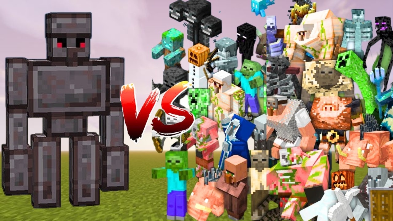 Minecraft Netherite Golem vs All mobs Minecraft Mobs Battle Fight - YouTube
