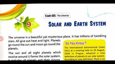 Class 3 science chapter 9 ( Solar & earth system) part 1