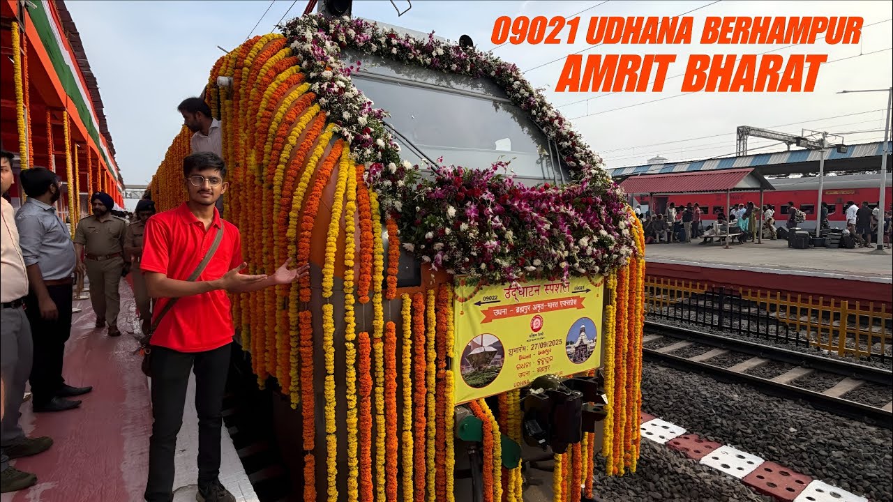 🚆 09021 Udhana – Berhampur Amrit Bharat Express | Inaugural Special Run | Amrit Bharat Express 2025 